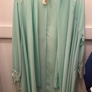 Turquoise chiffon duster